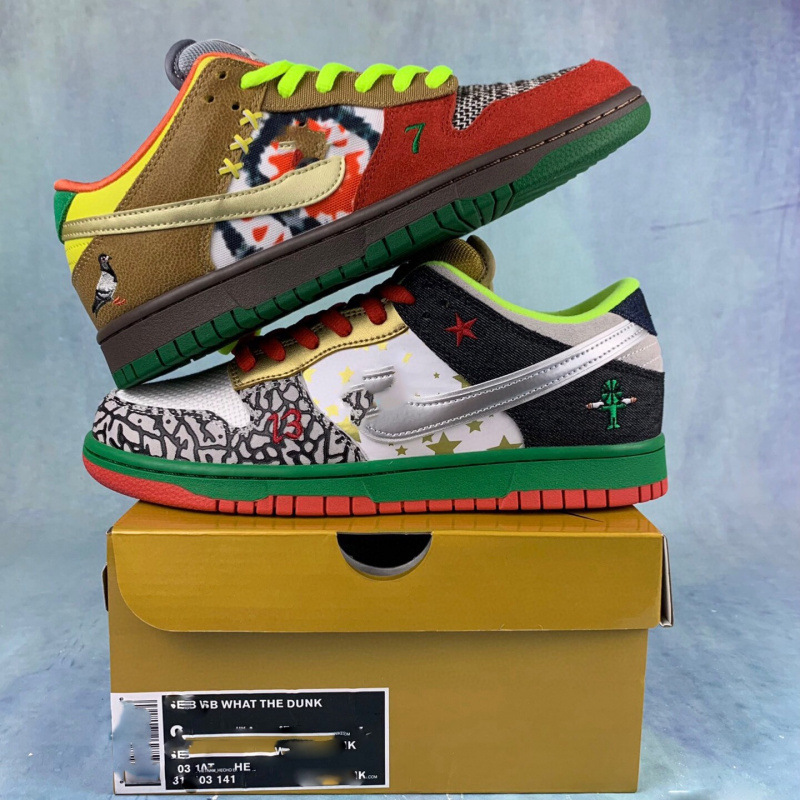 Pure original What The Dunk graffiti sneakers, unisex, breathable, durable, casual, versatile, SB sports trendy shoes