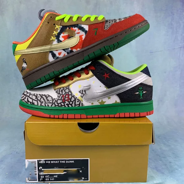 Pure original What The Dunk graffiti sneakers, unisex, breathable, durable, casual, versatile, SB sports trendy shoes