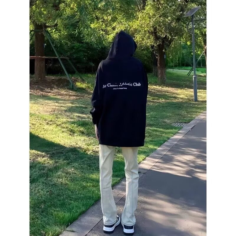 Vaqueros guapos de todo fósforo de la calle americana pantalones holgados de hollín casuales rectos para hombres