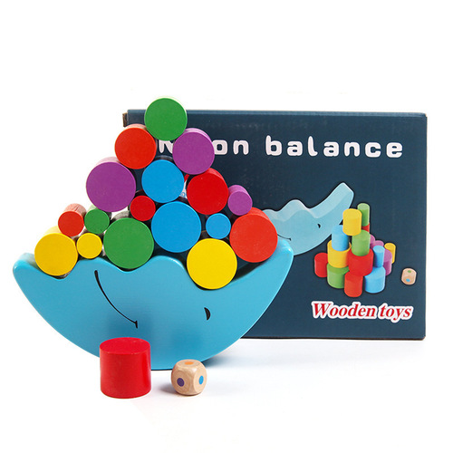 Creative balance villain building blocks for children's early education, good intelligence, assembled wooden toys, parent-child interactive games, stacked high