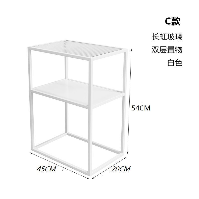 Sofá doméstico de sala de estar, mesa de té, estantería de vidrio de piso, dormitorio, borde de la cama, pequeño tablero de hierro forjado ultra estrecho