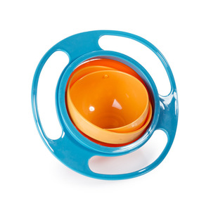 Flying saucer 360 degree balance bowl rotating bowl not sprinkling bowl baby bowl children's interesting gyro bowl not falling anti-scalding anti-fall