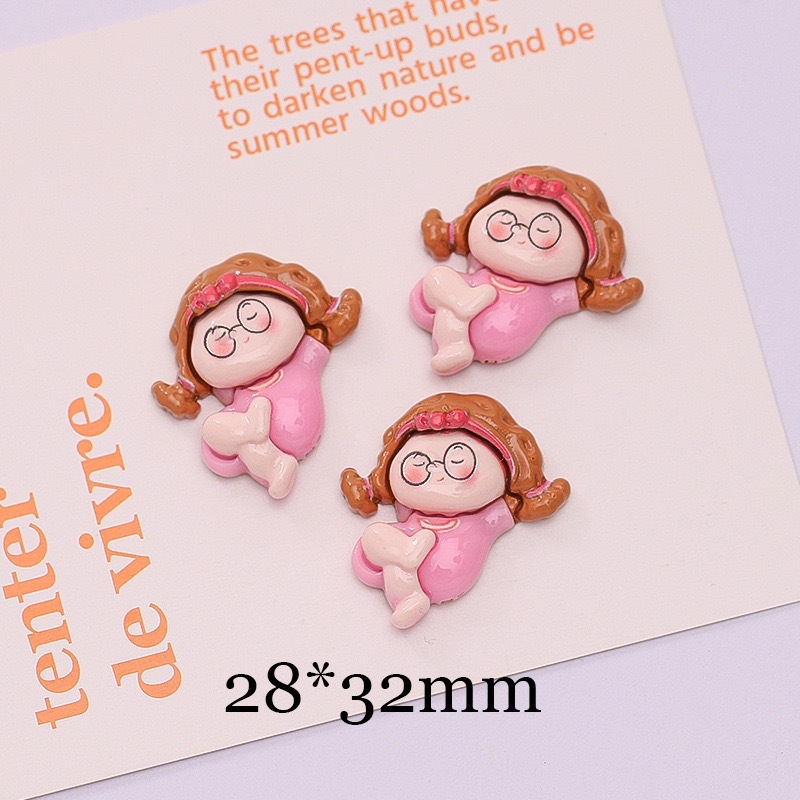 Venta directa de fábrica linda chica resina accesorios bailando chica crema pegamento DIY teléfono caso accesorios para el cabello material al por mayor