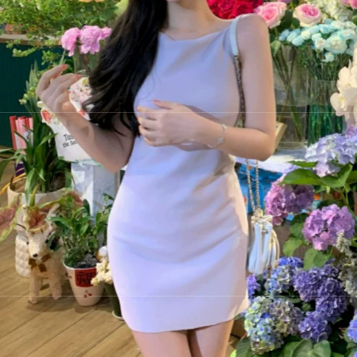 Pillow Rixo Dopamine Beauty-Inspired Korean-Style Low-Saturation Off-Shoulder Dress Rachel Dress