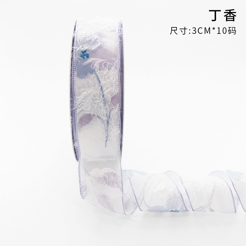 Cinta floral al por mayor 4cm borde dorado colorido ramo arco onda hilo llano cinta flor material de embalaje