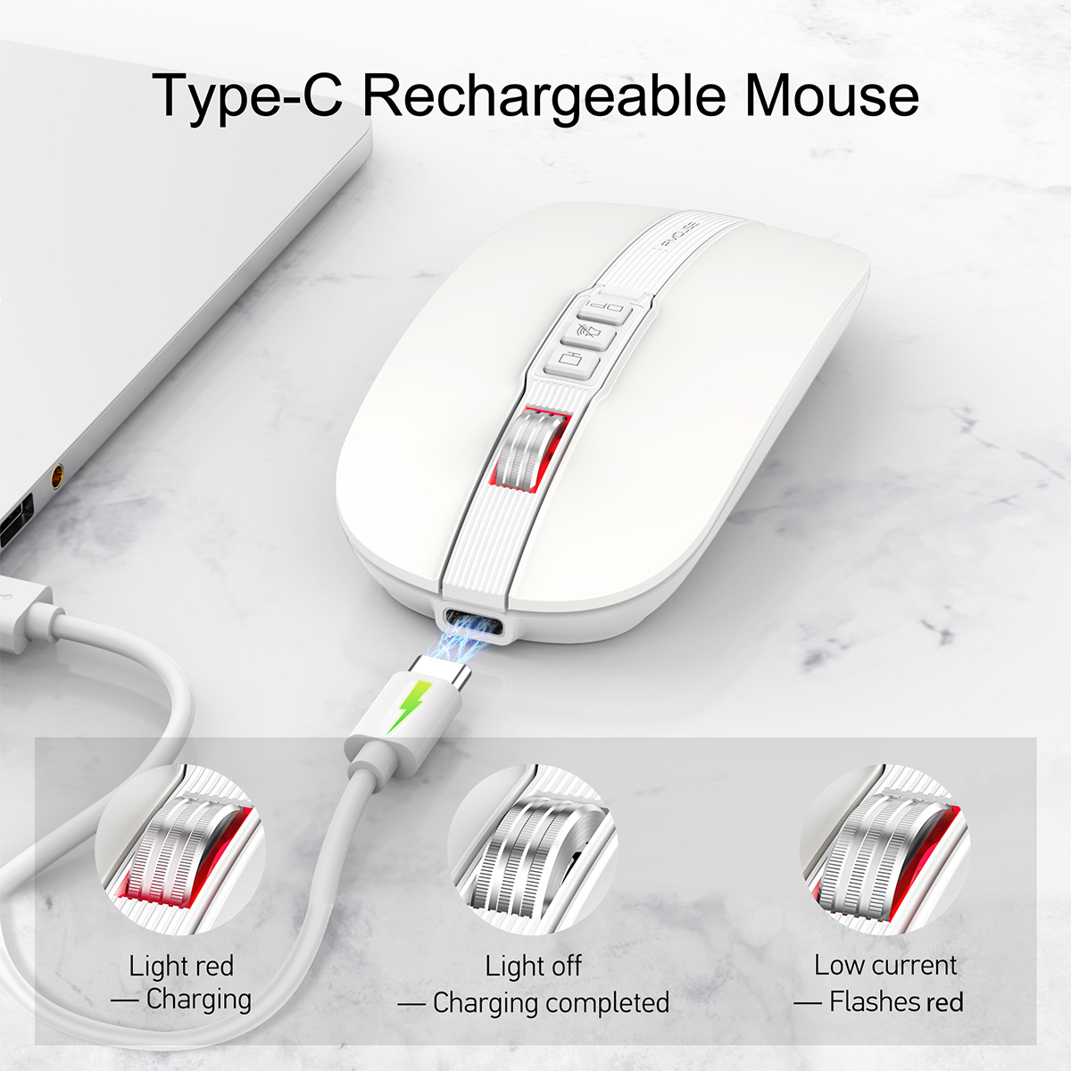 Jauna bezvadu 10M Bluetooth divu režīmu 2.4G/BT5.1 klusa pele Pele 2400DPI 6D spēļu birojam_voghion.com