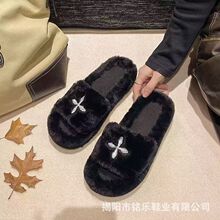 毛毛拖鞋女外穿春秋季新款网红超火ins潮夏季厚㡳防滑保暖棉拖女