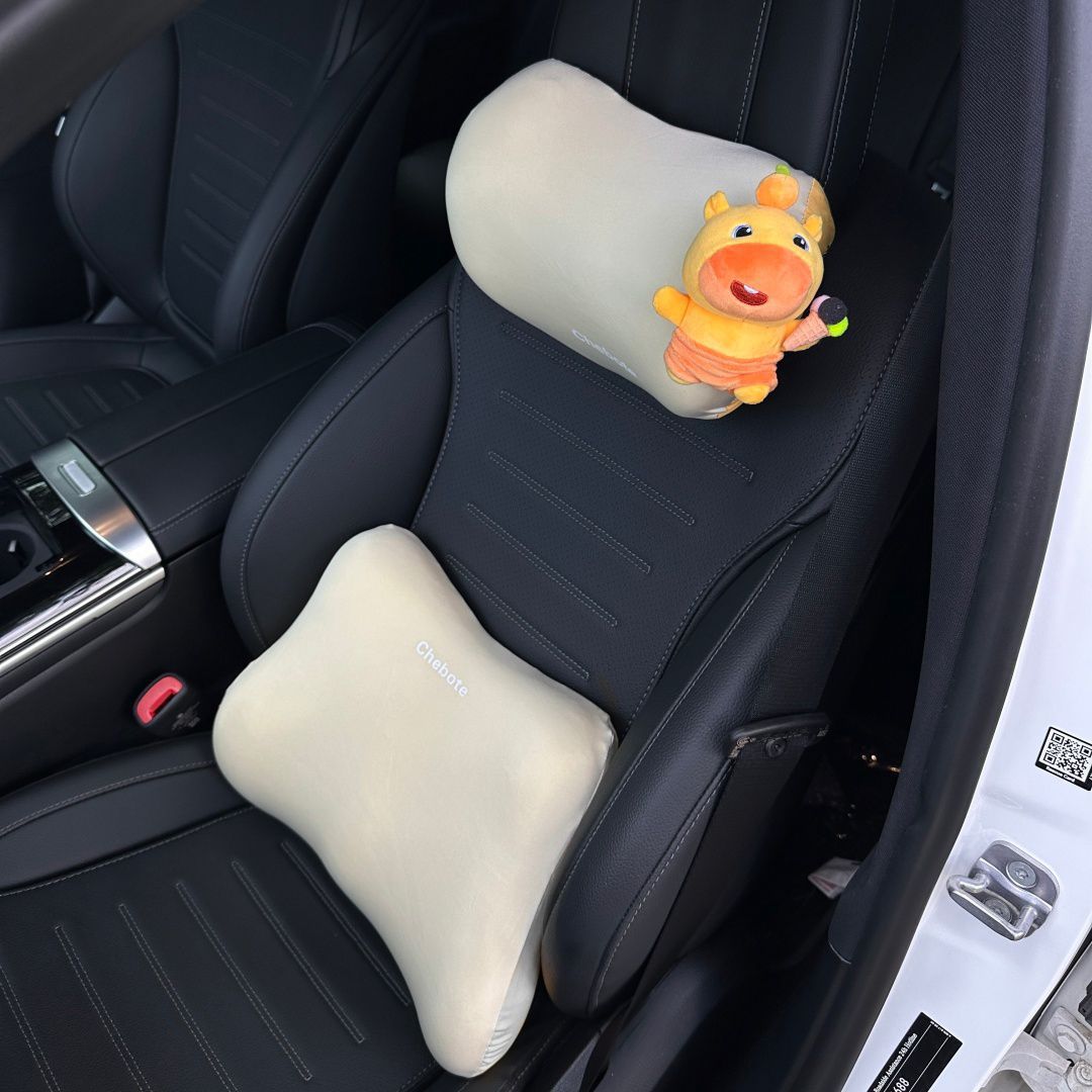 Capybara Lulu Car Headrest Neck Pillow Car Seat Cushion Car Pillow for Women Car Interior Pillow Lumbar Support Set