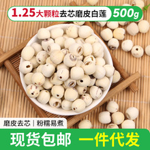 【白莲】湘莲干货寸三莲湘莲大号去芯磨皮白莲子500g去芯莲子干货