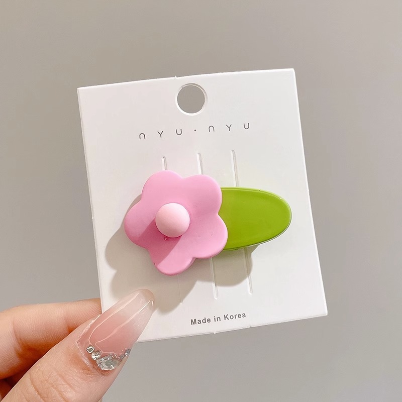 Pinza para el cabello de dopamina sin costuras de color caramelo clip lateral femenino flequillo clip para el cabello roto tocado clip de pico de pato y2k horquilla de una palabra