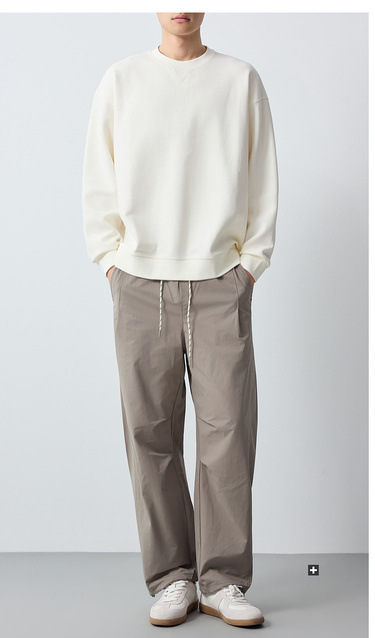 Áo sweatshirt nam cổ tròn chất liệu dày dặn 300g phong cách công sở — đen chi tiết 11
