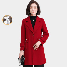 冬装中老年妈妈洋气双面羊毛大衣女中长款时尚高品质显瘦毛呢外套