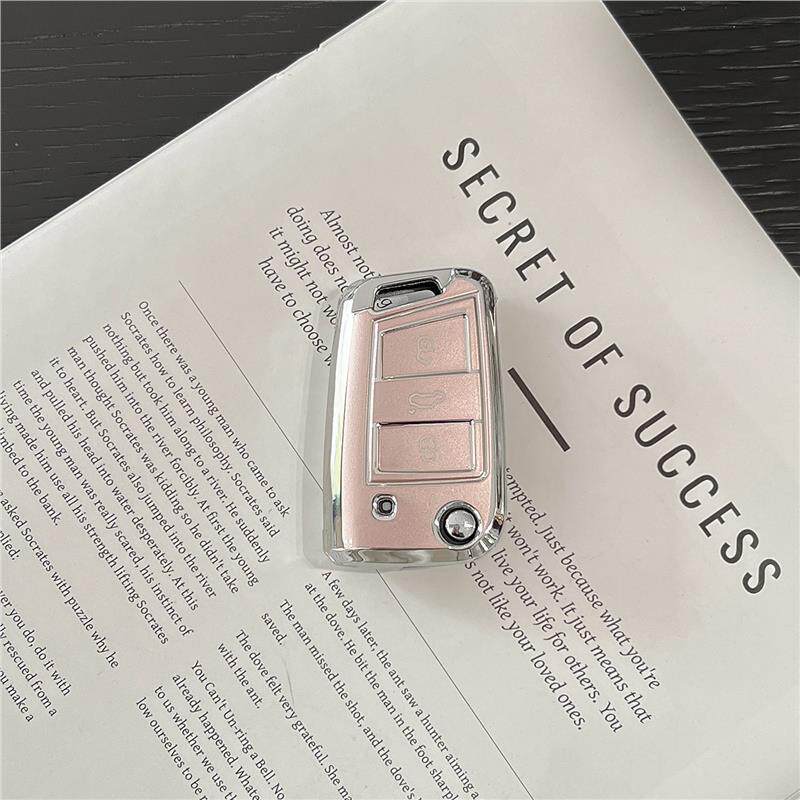 Volkswagen Key Cover for Sagitar, Bora, Tayron 300, Tharu 330, Lavida, New Golf 7, T-Roc, Car Key Case for Women