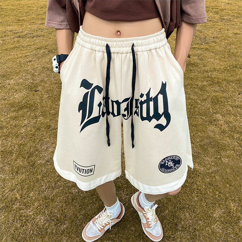 High Street American Shorts Men's Summer Trendy Brand Sports Pants Loose Casual Pants Heavy plus size Basketball Pants