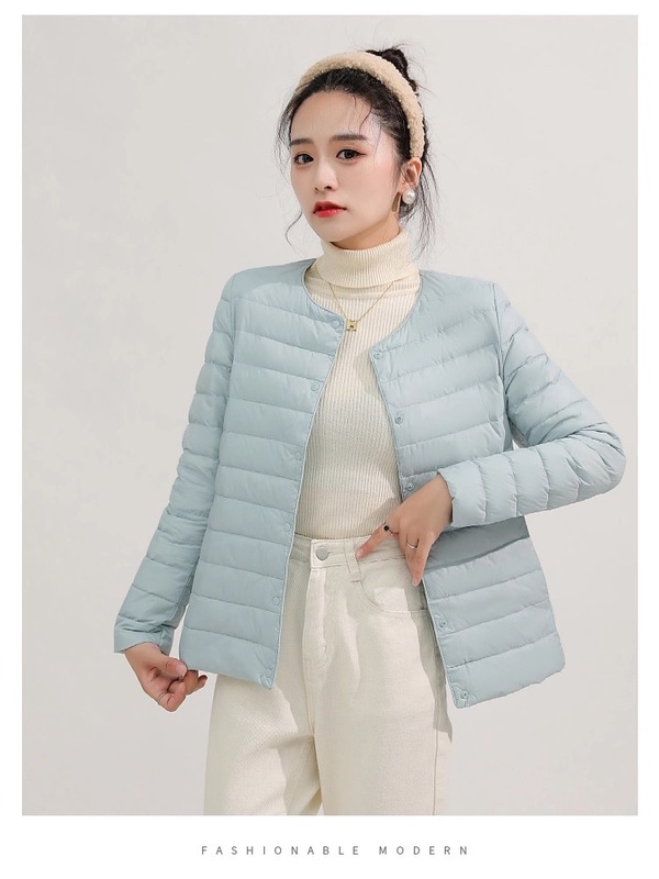 轻薄羽绒服女短款2025年秋冬新款超轻便纯色圆领轻型保暖薄款外套|undefined
