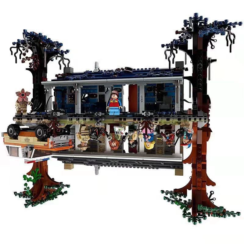 Assembled Building Blocks Set compatible with LEGO — 'Stranger Things' Upside-Down World, display model