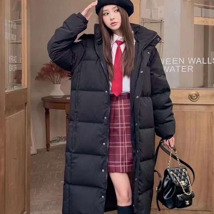 Long down Jacket Unisex Korean Style Over-The-Knee Thickened Winter 2025 New Model Couple's Loose Fit Popular Style