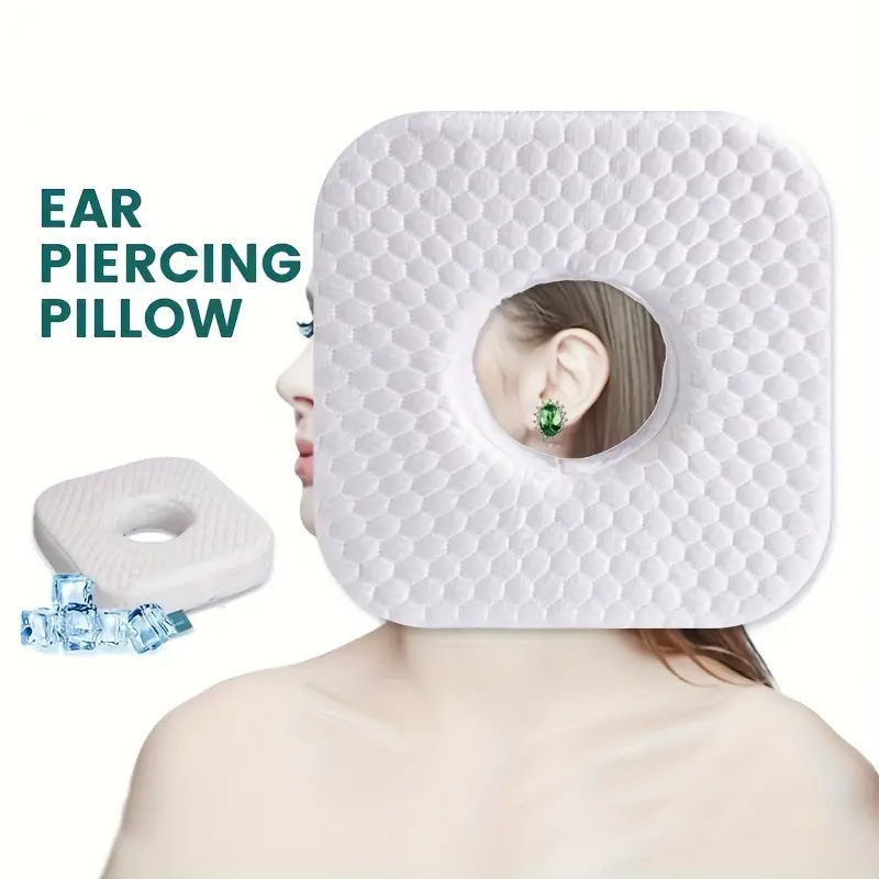 Hollow Side Sleeping Pillow That Doesn'T Press on Ears, Ear Piercing Repair Ear Donut Pillow, Memory Foam Pillow, Ear Protection Pillow, Side Sleeping Pillow