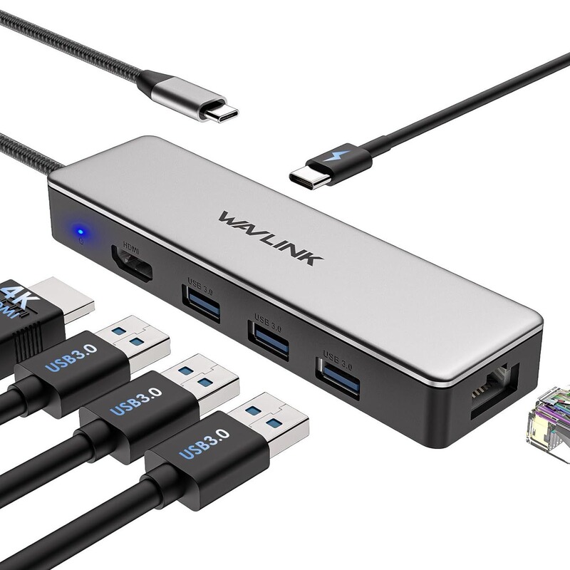 Wavlink Portable Docking Station Supports 4K and Is Suitable for MacBook Pro/Air/Type C Devices