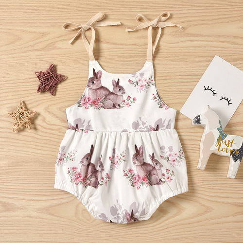 Cross-border exclusive 2024 white rabbit print camisole GL2133#