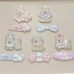 新しいカラフルな二層ウエストハイランド子犬アクリルアクセサリー弓水滴ジュエリー DIY 手作り材料