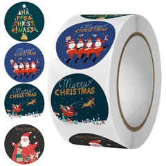 Cartoon Christmas Theme Gift Label Sticker Self-Adhesive Decal Sticker Praise Sticker Reward Label