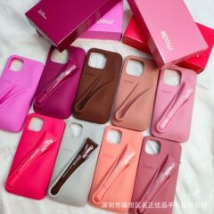 Rhode海莉同タイプのリップグロスiphone16 promax携帯ケースシリコンリンゴリップクリーム15pro口紅14