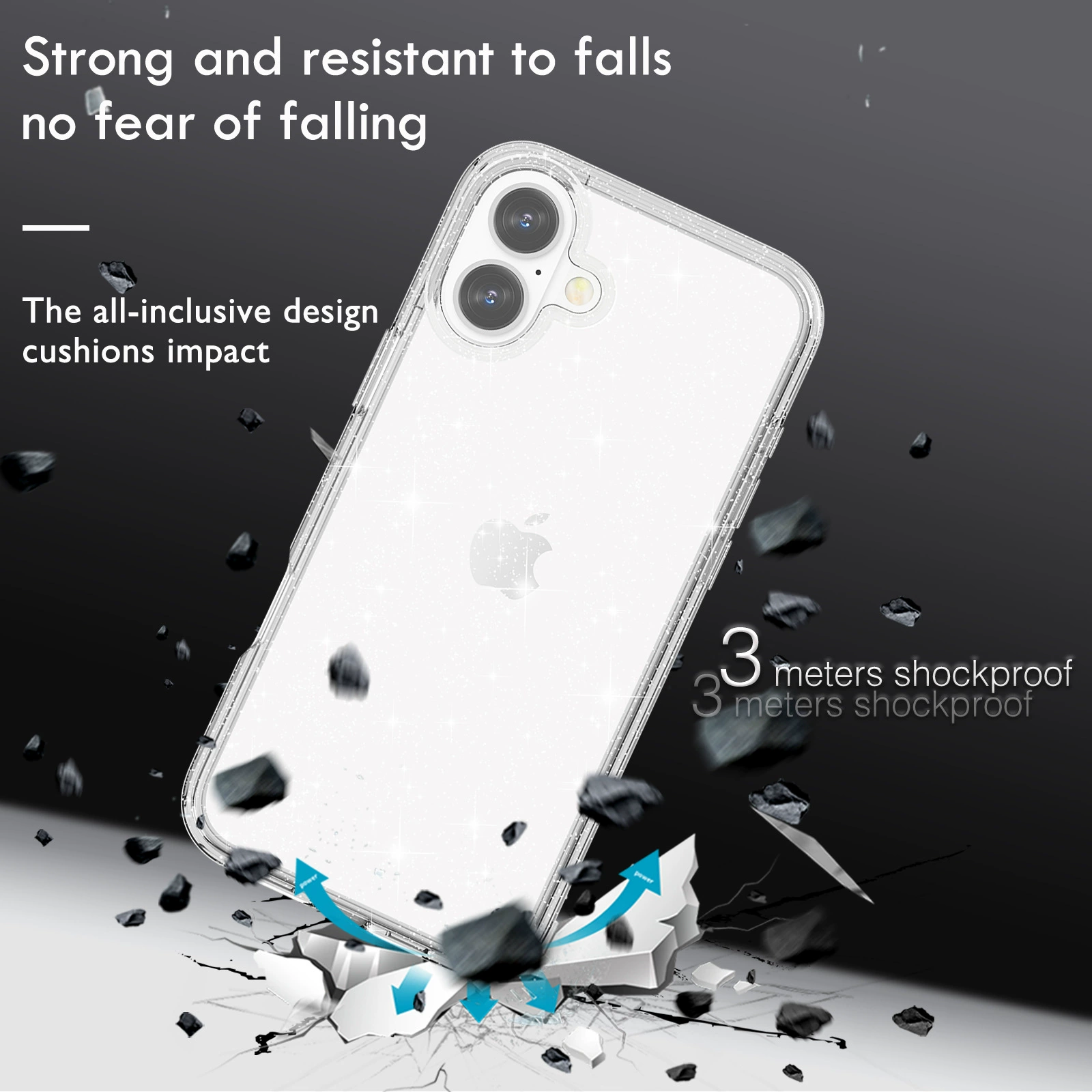 Совместимый чехол для телефона, прозрачный защитный чехол, iphone, 16plus, 2 в 1, защита от падения
