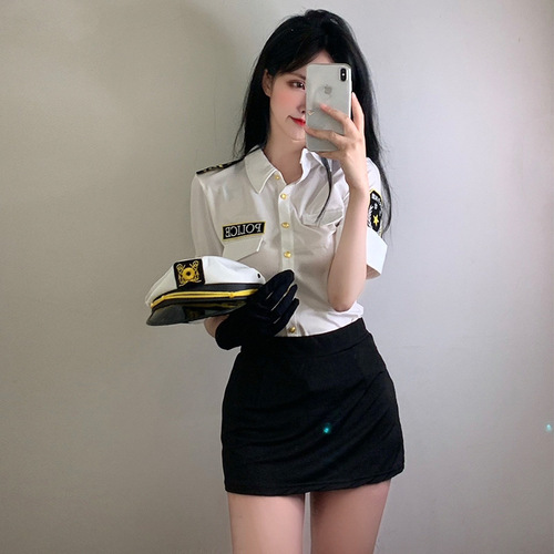 Lingerie pilot stewardess uniform set sexy lingerie, pure desire live streamer costume transformation suit female police cosplay costume wholesale and distribution