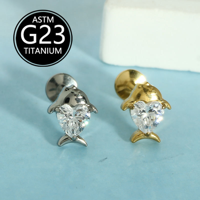 Labret piercing jewelry detail image