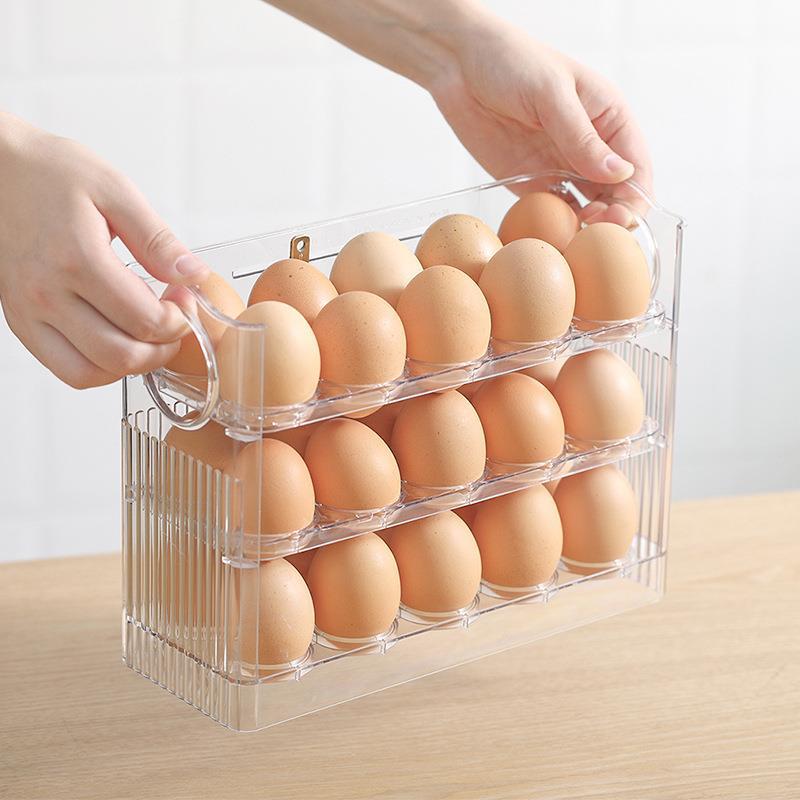 Huevera Giratoria para Puerta Lateral de Refrigerador PET con Volteo Automático para Cocina