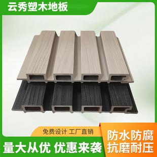 Foreign Trade Export Second-Generation Co-Extruded Deep Embossed Great Wall Board Outdoor Courtyard Wpc Plastic Wood Exterior Wall Board Pe Fence Board