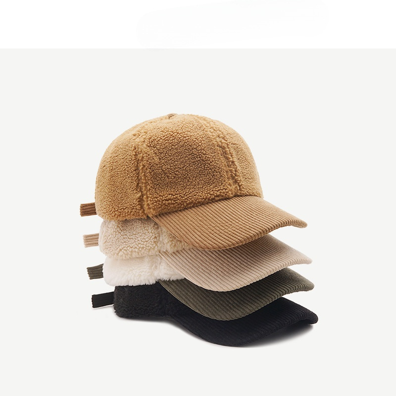 All-matching solid color South Korea Teddy velvet lambswool baseball cap women's winter casual warm peaked cap Korean fashion Men All-matching solid color South Korea Teddy velvet lambswool baseball cap women's winter casual warm peaked cap Korean fashion Men
