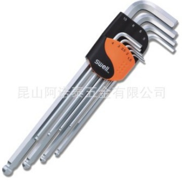 台湾原装12件镀鉻球头特长内六角扳手 供应台湾SWELL工具六角扳手