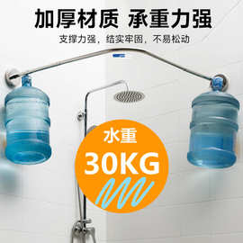 半U形浴帘杆需打孔不锈钢浴室窗帘杆挂帘杆加厚卫生间弧形浴帘杆