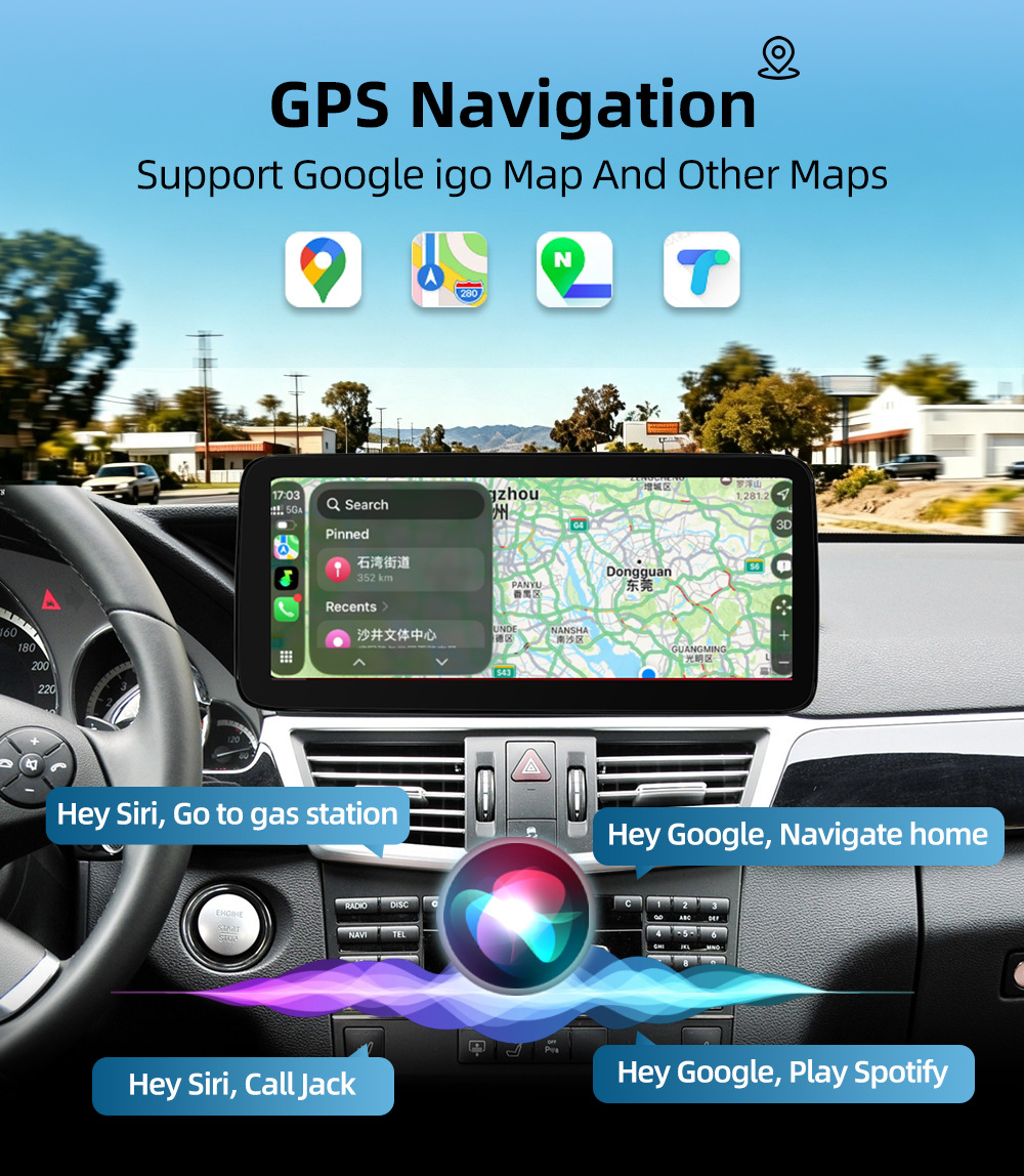 Car Bluetooth Carplay Is Suitable for Mercedes-Benz E-Class 4-Door Model W212 2010-2016 Navigation Center Console Large Screen