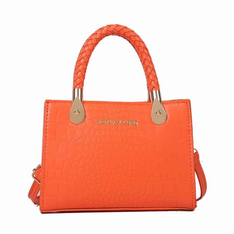 Bolsa de moda con textura para mujer 2024 estilo coreano estilo occidental nuevo color caramelo patrón de piedra bolso tejido bolsa de mensajero