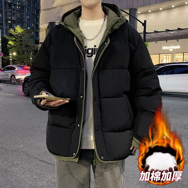 冬季男生棉服外套13男孩14初中学生加厚棉袄15岁青少年胖大童棉衣