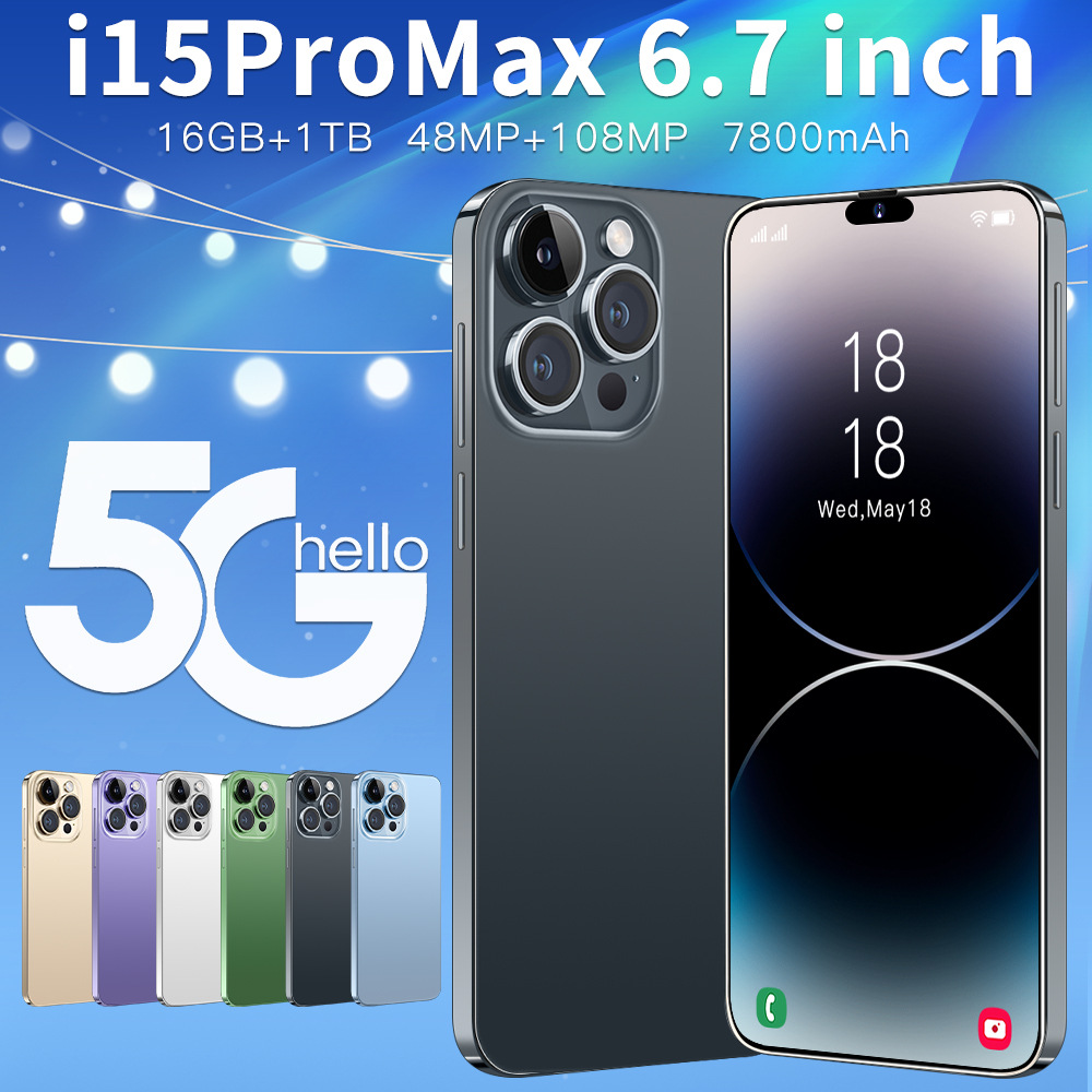 Popular 4g Cross-Border Smartphone in Stock 15Promax Android Pure Version Global Version Foreign Trade Original Phone