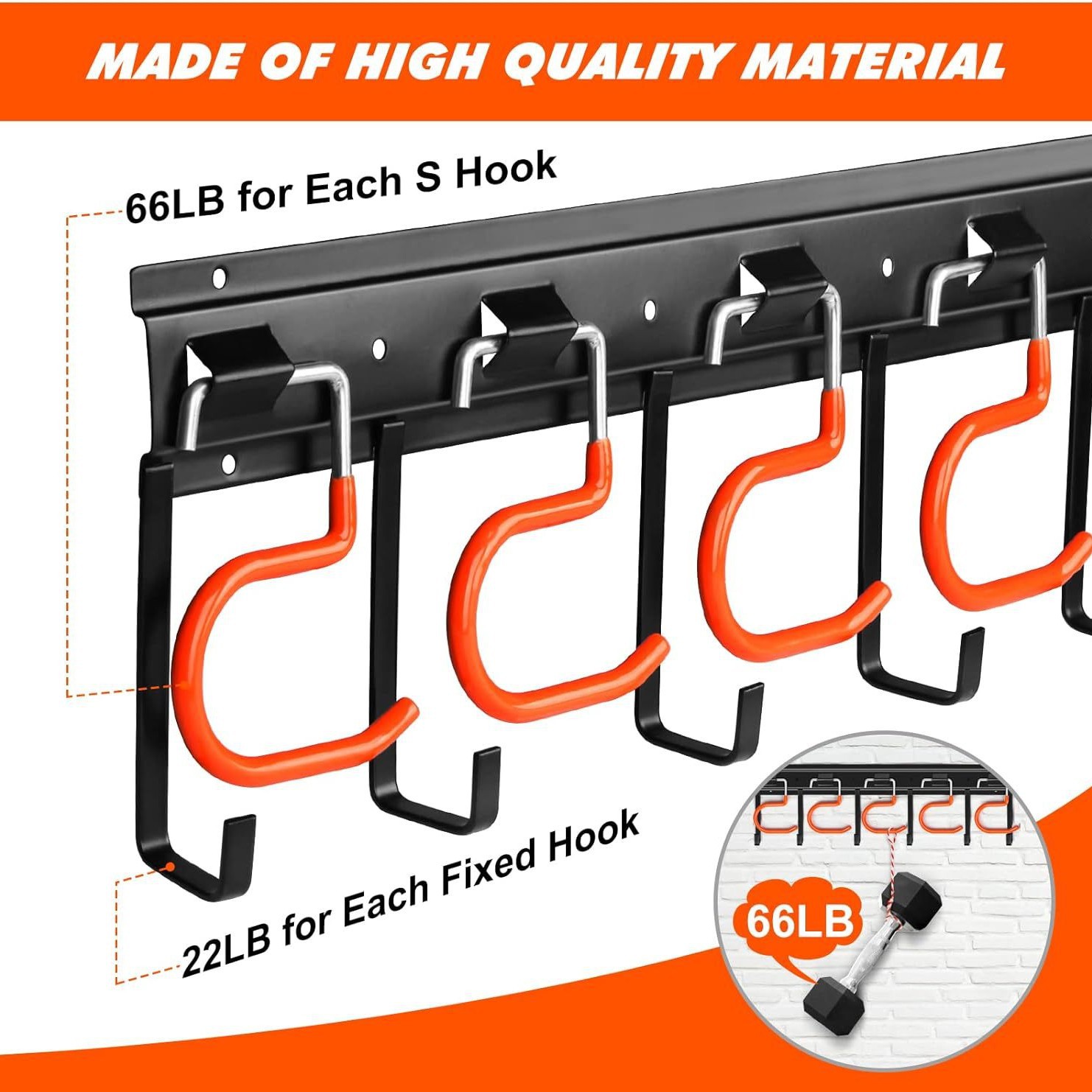 Powerful Metal Hooks for Kitchen, Farm Tool Storage Rack, Wall-Mounted Mop and Shovel Holder, Acrylic Traceless Hooks