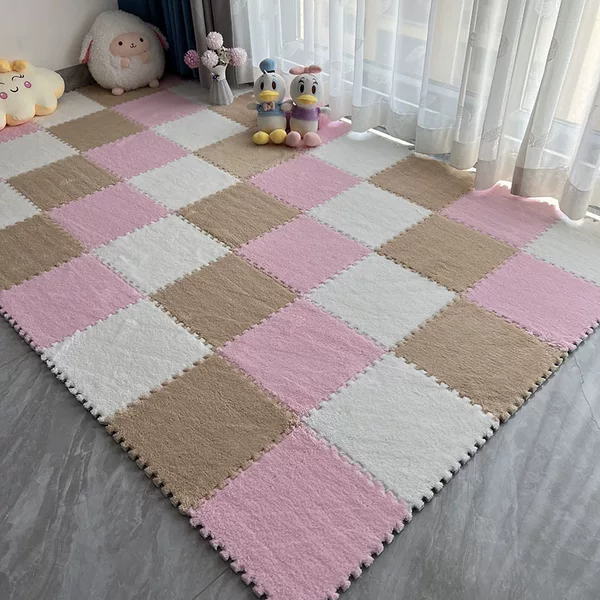 Plush Carpet Bedroom Stain-Resistant Full Room Soundproof Floor Mat Foam Mat Spliced Sponge Crawling Mat Can Be Cut