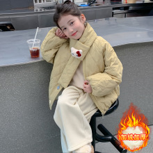 儿童装加绒加厚外套冬装2025新款韩版洋气棉袄女童中大童宽松棉服