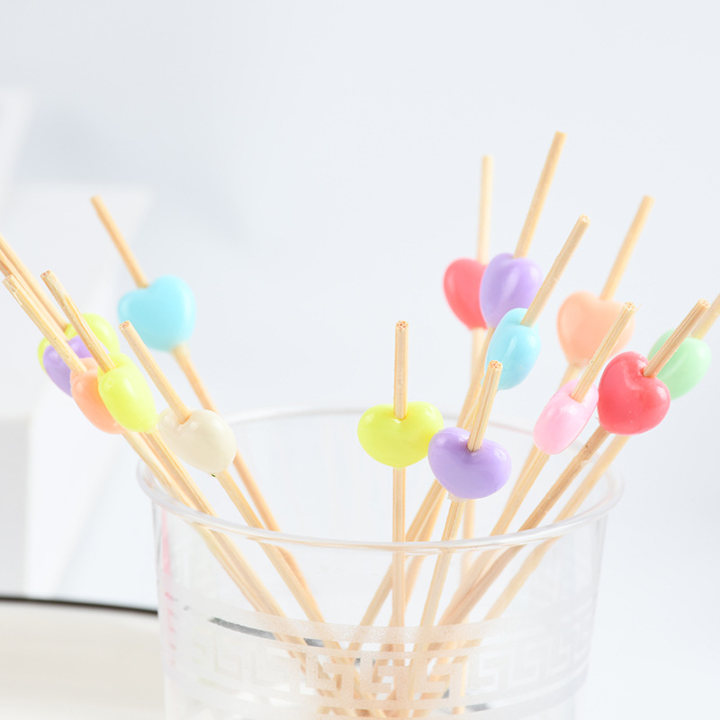 Tabas de bambú desechables de color amor tablas de fruta supermercado de comida de prueba tablas de bambú creativas en stock al por mayor