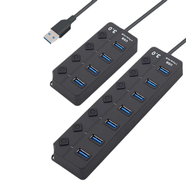 ノートパソコンUSB3.0ハブ7ポート独立スイッチケーブルハブ|undefined
