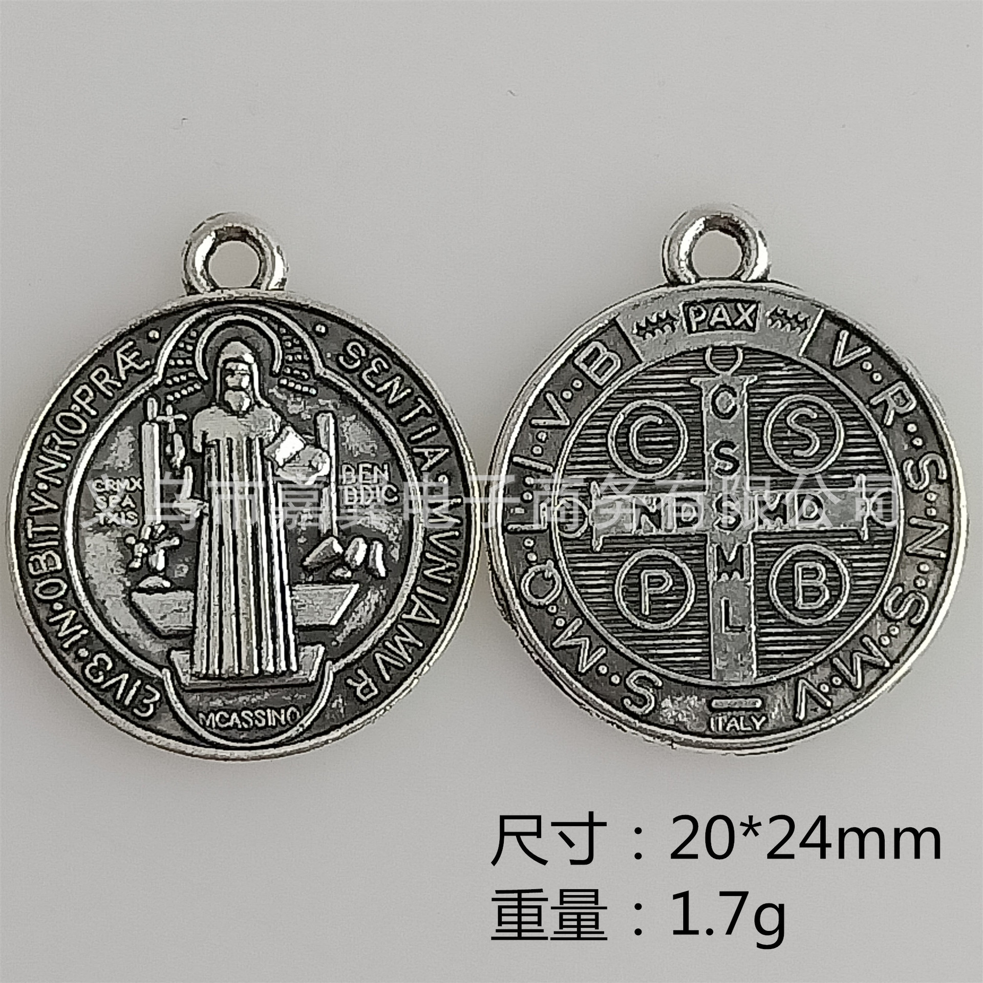 合金配件 宗教吊坠 20*24mm 十字架挂件 圆形挂件 1.7g