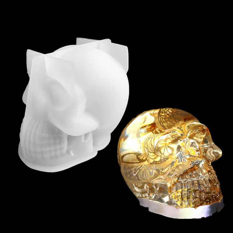 Casual, Elegant Style Halloween Casual Elegant Skull Silica Gel Kitchen Molds 1 Set