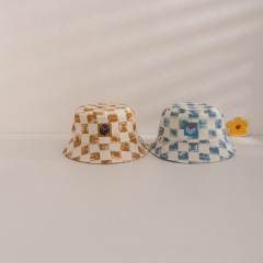兒童帽子春夏韓版時尚格子印花遮陽盆帽出遊潮流百搭男女童漁夫帽