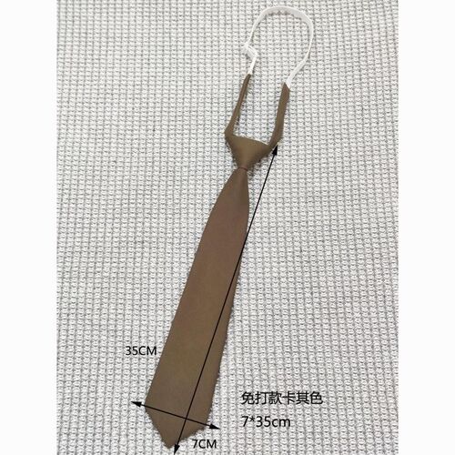 Coffee Khaki Retro Brown No Iron Tie for Men and Women, JK Japanese School Style Collar Shirt with Hong Kong Style