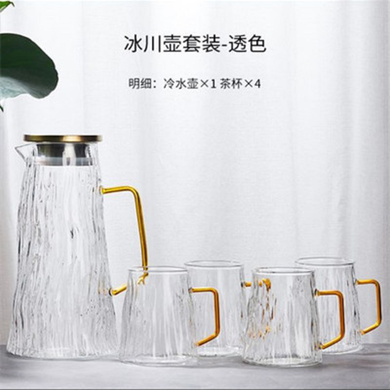 Nuevo traje de alta borosilicato glaciar botella de agua fría traje grueso vidrio gran capacidad olla creativa resistente al calor botella de agua fría