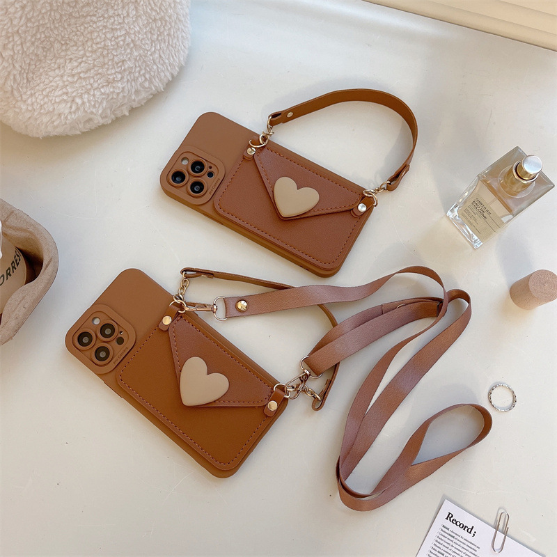 Husă telefon iphone cu suport carduri, baretă și inimioară_voghion.com